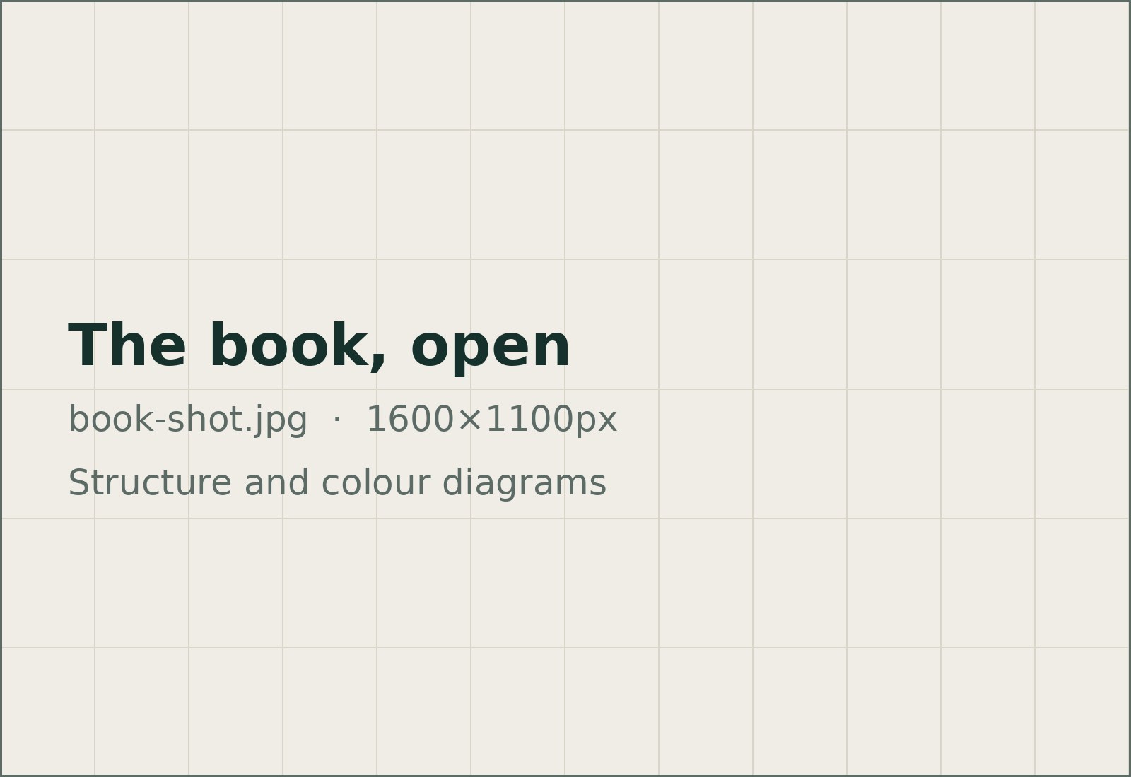 The book open on a table